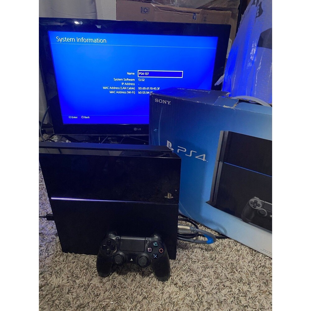 Sony PlayStation 4 PS4 500GB Black 1080p CUH-1001A w/ DualShock & Box CIB